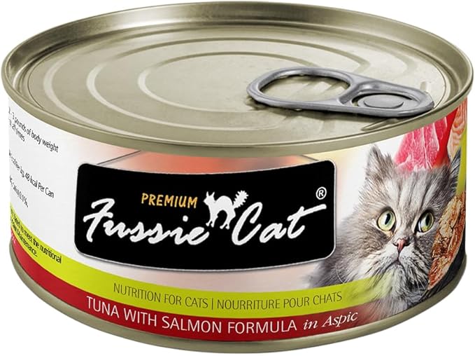 Fussie Cat Premium Tuna & Salmon in Aspic Grain-Free Wet Cat Food - 2.82oz Cans - Case of 24 Cans (Tuna & Salmon in Aspic), (Pack of 48)