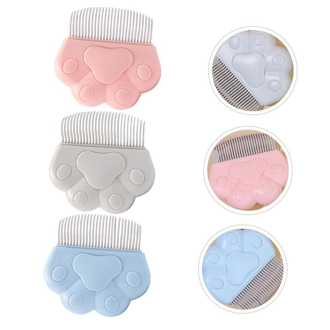Hemoton Dog Cat Grooming Tools 3pcs Pet Grooming Brush Set Poodle Comb Brush Wear-resistant Compact Portable