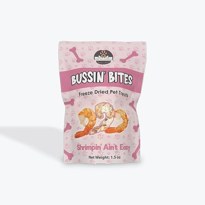 Bussin' Bites Premium Human Grade Freeze Dried Dog Treats/Cat Treats Training Treats and Meal Topper (1.5 oz Shrimp)