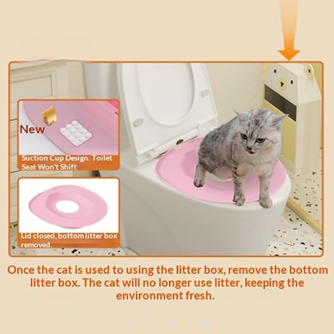 Cat Toilet Trainer Kit - Removable Potty Seat Tool,Cat Toilet Seat - for Indoor Home Apartment Bathroom Basement Pet Shop