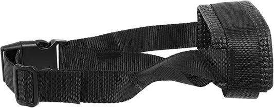 PRETYZOOM Adjustable Anti-bite Dog Muzzle, Black Nylon Breathable Mouth Cover, Size L, Safety Mouth Mask for Barking Control and Chewing Prevention, Pet Dog Supply for Daily Use