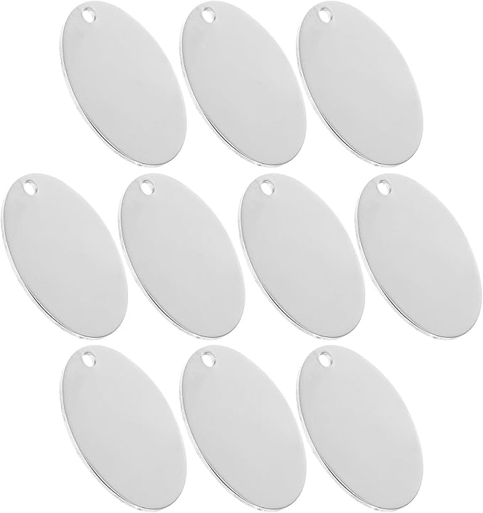 10pcs Stainless Steel Pet Id Tags 43x29mm Metal Collar Accessories for Pets Supplies