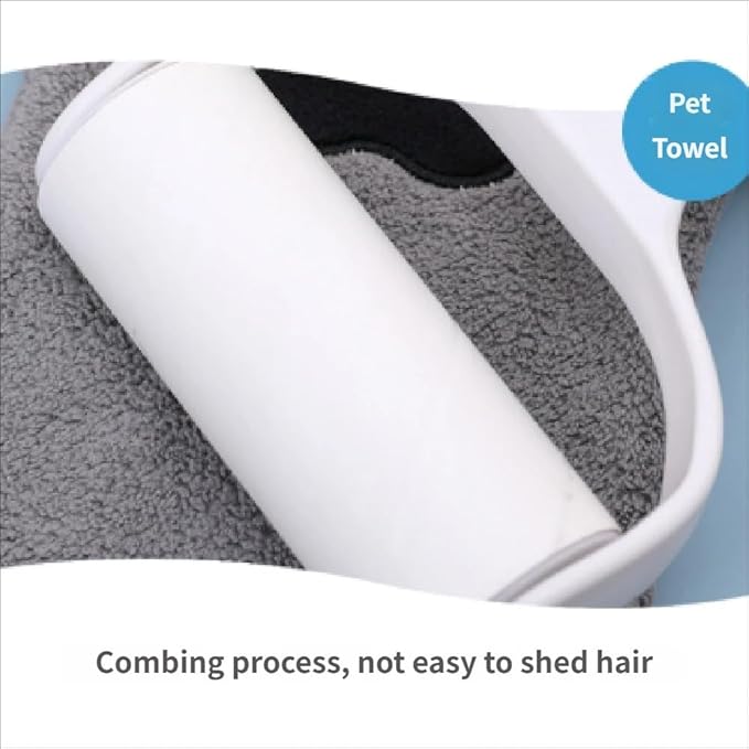 Paw Bathing Towel for Cats Dogs,Makes Paws Washing Easy & Stress-Free,Soft Reusable Pet Grooming Towel,Quick-Dry, Machine Washable Paw Cleaning Mitt for Cats Pets (2pcs-Grey)