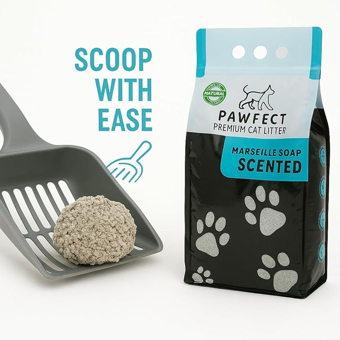 Marseille Soap Scented Clumping Cat Litter – 9.6 lb / 5L, Dust-Free, Odor Control