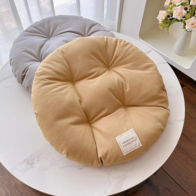 SHENGOCASE 2-Pack 16" Round Soft Cat Kneading Pillow Cushion Bed for Cat Dog House Perch, Cushion Pad Padding (Khaki)