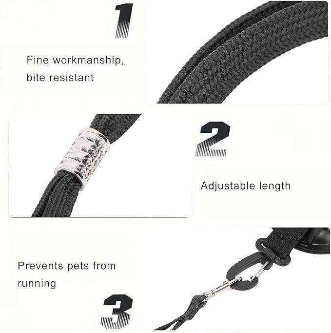 AYNEFY Dog Bathing Tether Other Hiking Camping Supplies Leash with Suction Cup for Dog Cat Shower Grooming Bath Bathing Tether Adjustable Pet Mountaineering Camping (S 62x50cm / 24.41x19.69in)