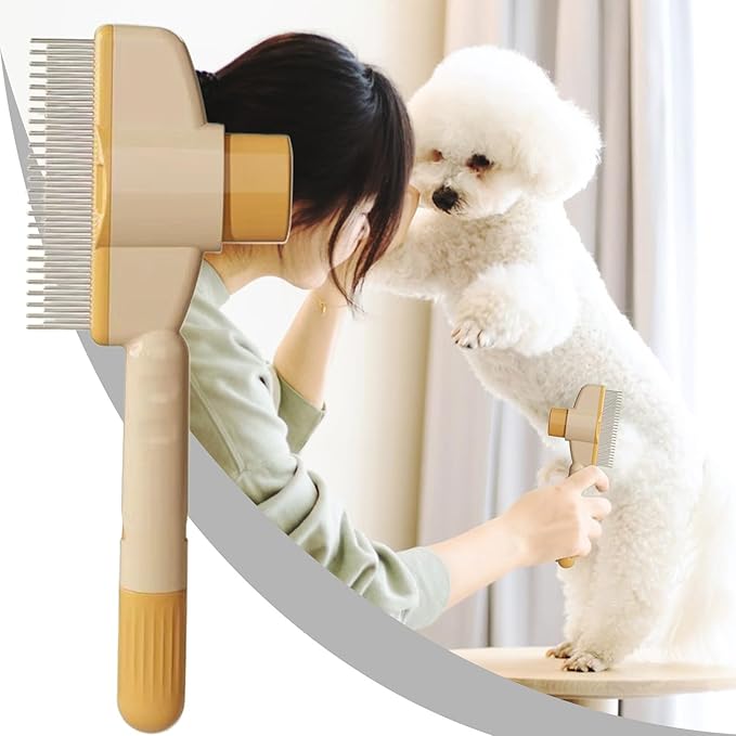 Cat Brush,with Release Button Grooming Comb - Long Hair Cat Brush Dematting Comb,for Long Short Puppy Kitten Pet Undercoat Indoor Home Travel Bath Massage