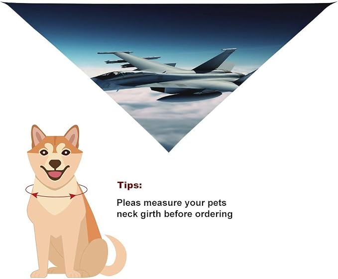 Dog Bandana Spring Pet Scarf Adjustable Triangle Aircraft Fighter Jets Printing Dog Bib Washable Polyester Puppy Bandana for Small Medium Large Dogs Cat Birthday Party Supplies