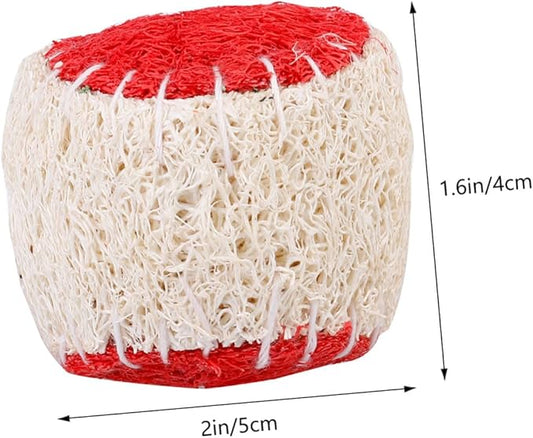 KALLORY 2pcs Pet Chew Loofah Tennis Balls Sturdy Puppy Chewing for Dog Training Interactive Play Supplies Random Color