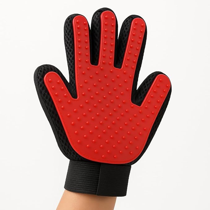 Pet Grooming Glove (Red)