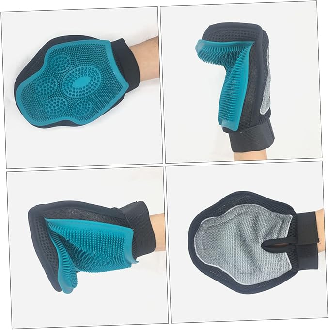 TOYANDONA Double-Sided Silicone PET Grooming Brush Cat Dog Bathing Glove for Easy Shedding Cleaning and Massage Hypoallergenic Grooming Tool for Cats and Dogs