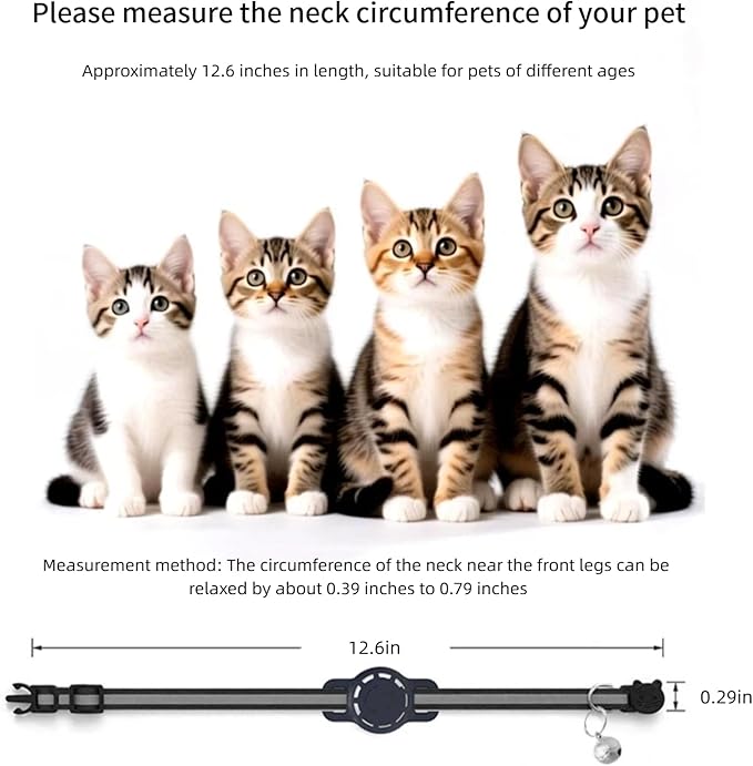 GPS Collar for Cats (Android Only) Smart tag,Pet Tracker,Waterproof Compatible with Google Find My,No Monthly Fee,Advanced Tracking Solution Smart Collar for Pet Safety Ideal Small Large Cats