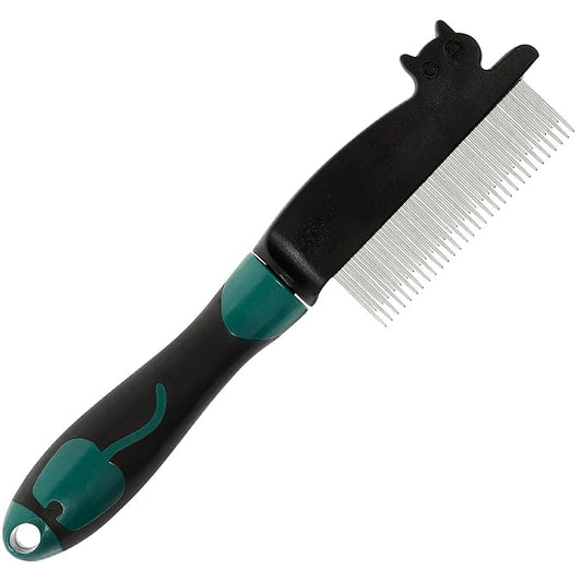 GALPADA Dog Hair Comb Portable Wear-resistant Stainless Steel Pet Grooming Comb with Fine Teeth for Shedding Removal, Convenient Dog Supplies for Home and Travel