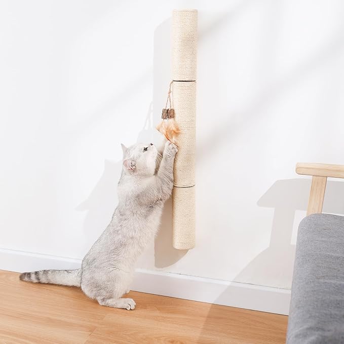 Cat Scratching Post, Wall-Mounted Scratching Post, Sisal Cat Scratcher, 28.91in Cat Scratchers for Indoor Cats