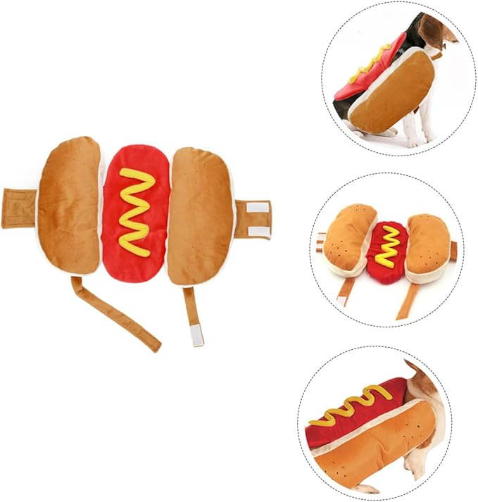 HOMSFOU Cute Pet Costume Hamburger Shape Dog Cat Clothing M Size Christmas Pet Supplies Unique Festival Outfit