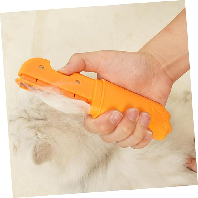 Toyvian Pet Grooming Comb for Dogs and Cats, Orange Fine-tooth Shedding Brush, Dematting Hair Removal Tool for Pet Fur Care