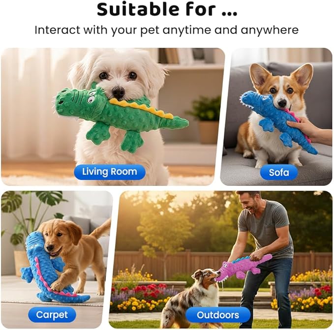 Indestructible Dog Toys for Aggressive Chewers, 2026 New Squeaky Dog Toys for Aggressive Chewers Dogs, Puppy, Interactive Squeaky Durable Teething Toys for Small Medium Large Pets (Blue)