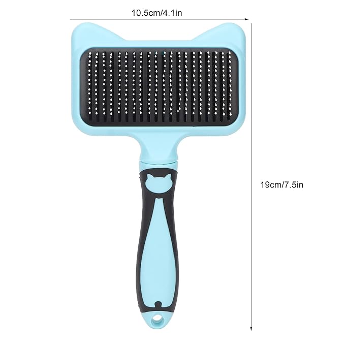 Cat Brush for Shedding, Cat Brushes for Indoor Cats, Cat Brush for Long or Short Haired Cats, Cat Grooming Brush Cat Comb for Pet Massage Removes Loose Hair and (Blue)