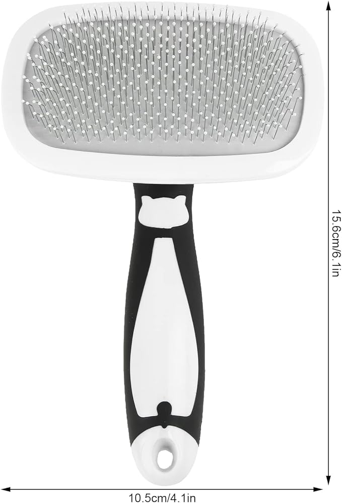 Brrnoo Self Cleaning Hair Brush, Dog Brush for Shedding Pet Grooming with Stainless Steel Needle 360 Degree Rotatable Cat Slicker Comb Cat for Kitten Massage Removes Loose Fur (White)