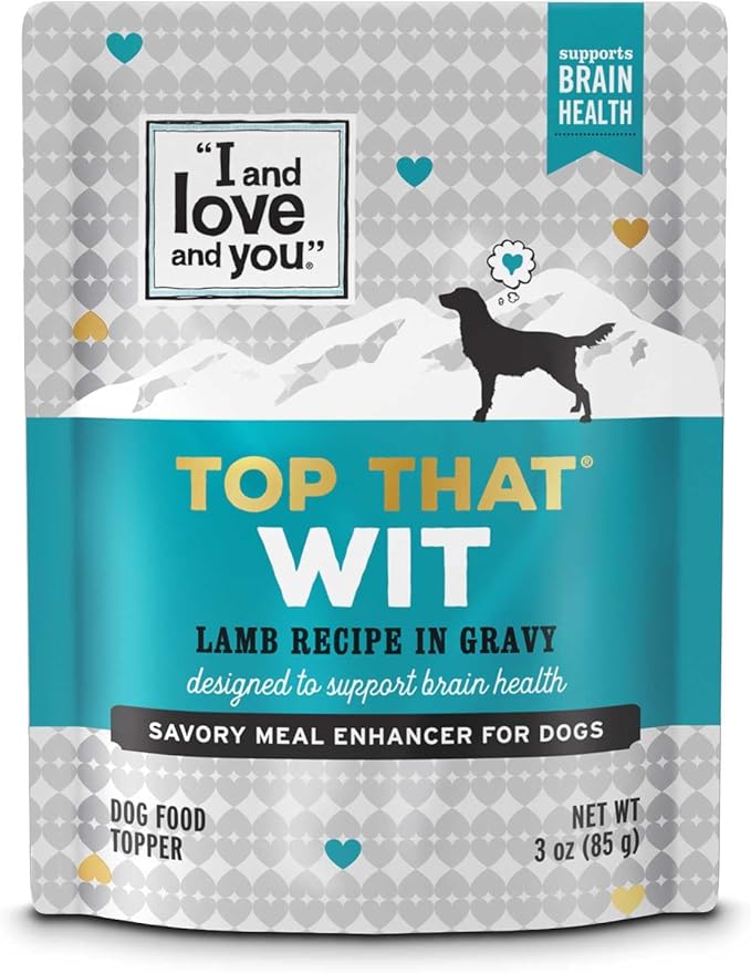 I and Love and You Wet Dog Food Toppers - Top That Wit Lamb Recipe in Gravy, Filler Free, Meal Enhancer Topper, 3oz 12pk