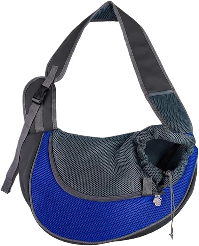 Compatible for Pet Backpack Travel Tote Shoulder Bags Mesh Sling Carry Pack Supplies Crossbody Bag(Dark Blue)