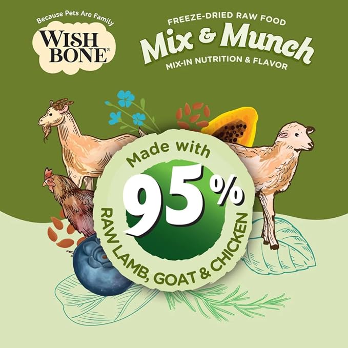 Wishbone Mix & Munch Raw Freeze-Dried Grain-Free Lamb, Goat and Chicken for Cats
