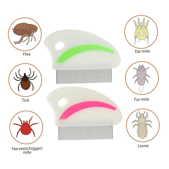 SUPVOX 4pcs Pet Removal Comb Flea Comb for Cats Cat Grooming Brush Pet Dust Remover Random Style