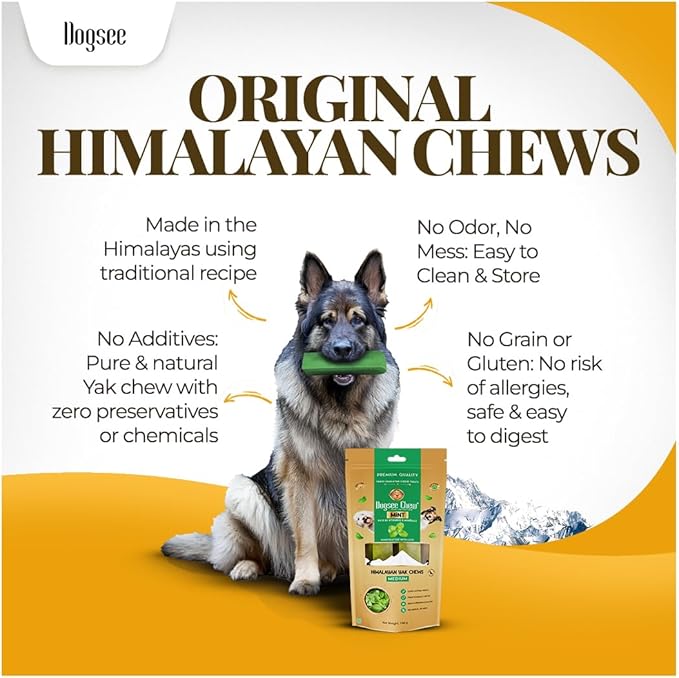 Dogsee Himalayan Yak Chews with Real Mint (Monster- 1 Bar) | Fight Bad Breath | Rich in Protein & Calcium | Long Lasting | for Cleaning Teeth