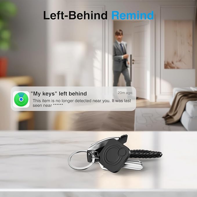 Tags-2 Pack Air Tracker, Key Finders and Item Finder Locator with Sound, Smart Tag Bluetooth Trackers Compatible with Apple Find My (iOS Only), Luggage, Key, Pet Tracker, Lightweight, Black