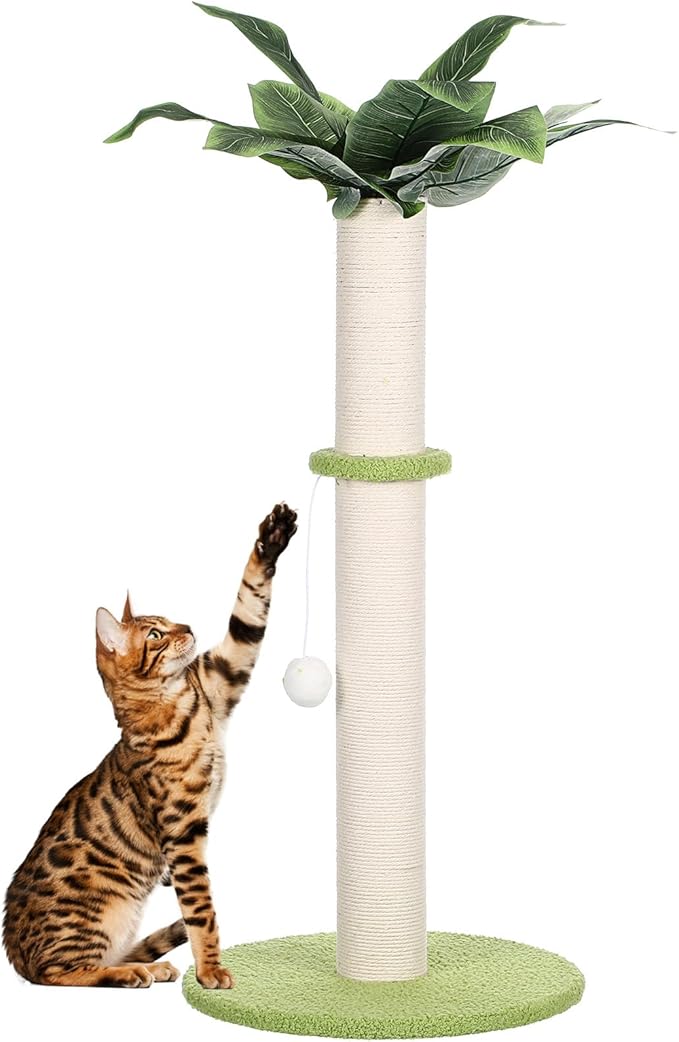 BESPORTBLE Cat Scratching Post Vertical Sisal Cat Claw Grinding Post with Hanging Ball Small Indoor Scratcher Tower for Kittens