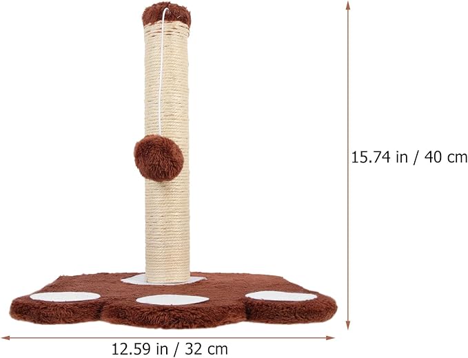 Luxshiny Large Sisal Cat Scratching Post Comfortable Cat Bed Integrated Design Brown Kitten Supply