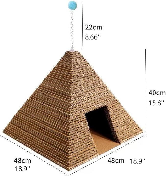 Cat House Pyramid Cat Scratcher Interactive Toy Playhouse for Cats Pet Furniture Cat Bed