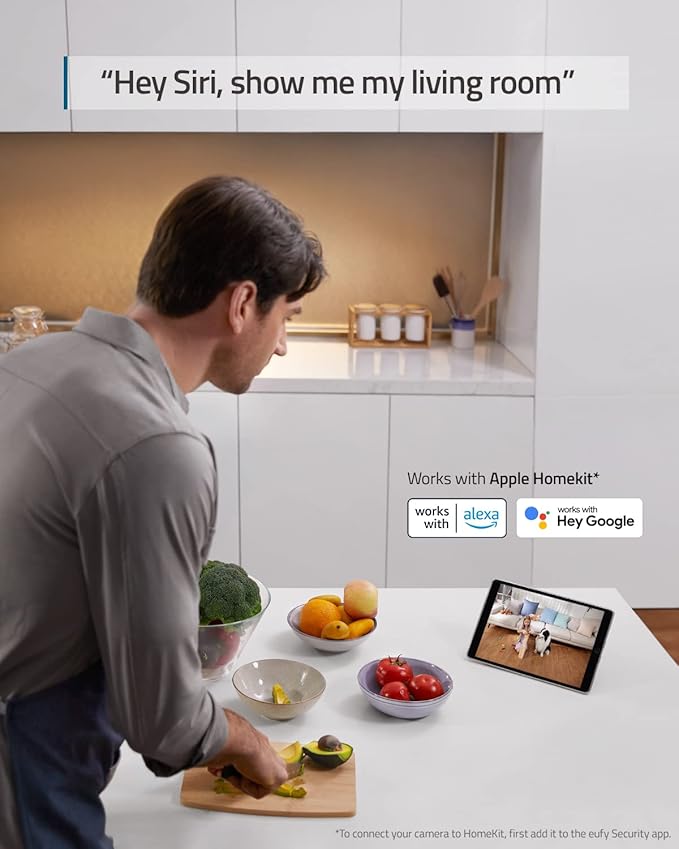 eufy Security Indoor Cam E220 2-Cam Kit, 2K Security Indoor Camera Pan & Tilt, Plug-in Camera with Wi-Fi, Human & Pet AI, Voice Assistant Compatibility, Motion Tracking, Homebase 3 Compatible