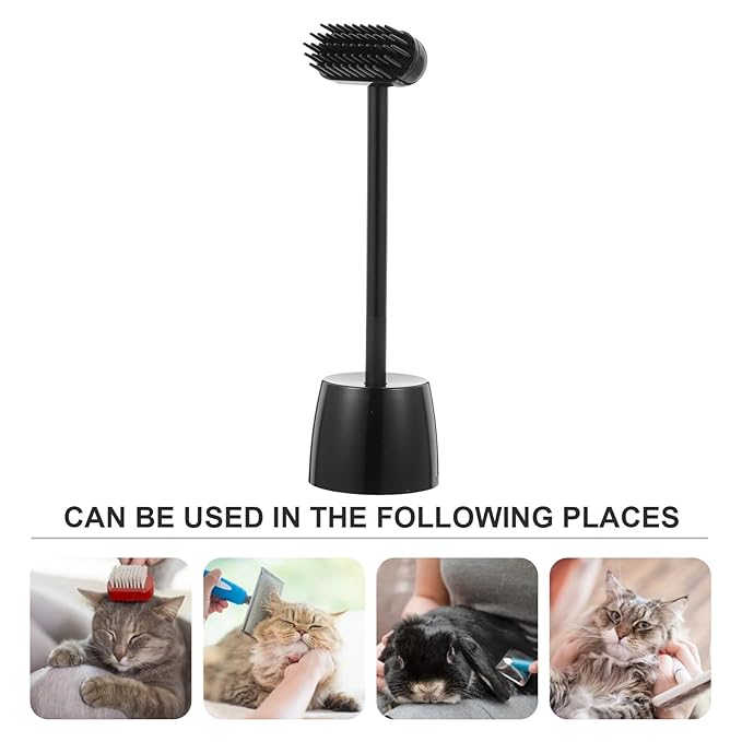 Cabilock Pet Massage Brush for Cats and Dogs, Mini Black Scratch Grooming Brush with Shedding Removal and Itch Relief, Portable Pet Hair Cleaning Tool for Home Use