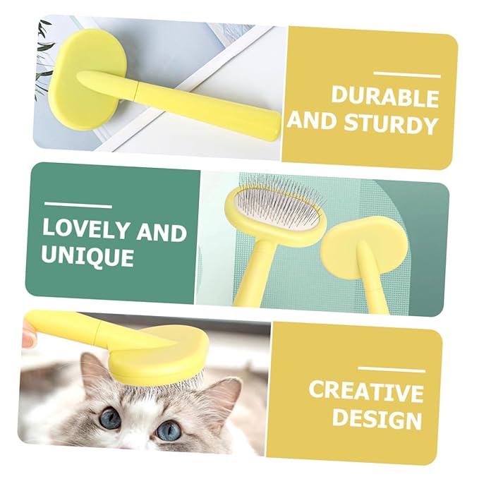 VANZACK Cat Hair Cleaning Comb Comfortable Grip Plastic Grooming Brush for Cats Massage Effect Comb for Pet Hair Removal Promotes for Cat Grooming and Bonding