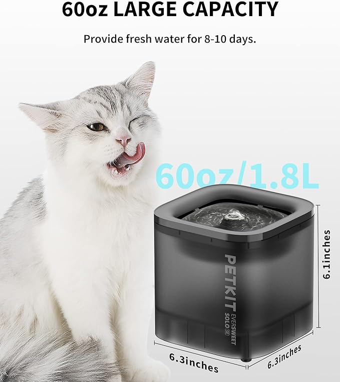 PETKIT Automatic Cat Feeder with Camera,1080P HD Video and Night Vision,Double Hopper Pet Feeder for Cats and Dogs with 2-Way Audio, Wireless Pump Cat Water Fountain