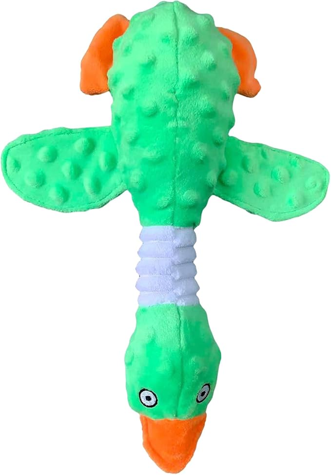 Goose Dog Toy Soft Stuffed Animal Plush Dog Puppy Chew Toys to Keep Them Busy Pet Supplies for Chewers Small Medium and Large Breeds (Green)