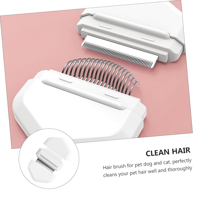 Mikikit Cat Grooming Brush Pet Comb for Shedding Massage Stainless Steel Bristles Easy One-button Operation