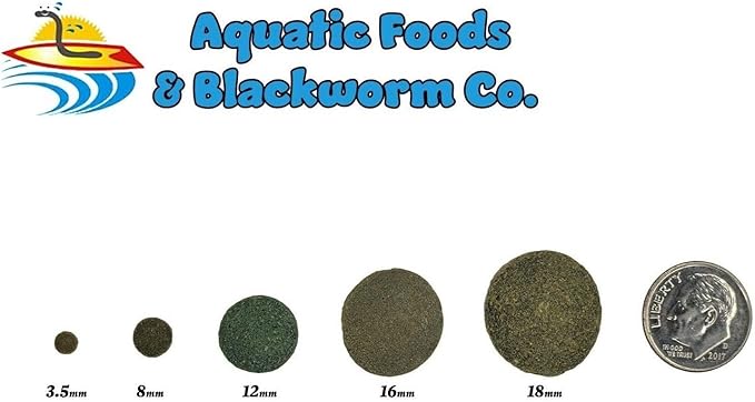 Aquatic Foods Inc. 12mm - 1/2" Spirulina, Algae, & Veggie Sinking Wafers for All Bottom Feeding Fish, Plecos, Catfish, Shrimp, Snails, Crabs. All Tropical Fish. - WL…1/2-lb Foil Pouch Bag