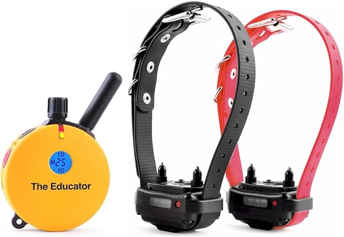 Educator E-Collar Humane Dog Training Collar with Remote, 100 Safe Tapping Stimulation Levels, Night Light, Waterproof, Rechargeable, 3/4 Mile 2 Small-Medium Dogs, Yellow