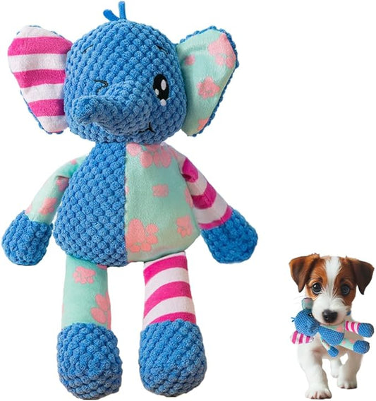 Dog Plush Toys for Aggressive Chewers Indestructible Dog Toy, Squeaky Plush Toy for Small Medium Large Dogs, Indoor Play Durable Chew Toy o Keep Them Busy (Elephant)