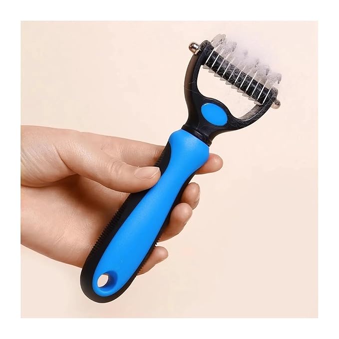 A Pet Double-sided Knot Comb Dog Comb Dog Comb Cat Beauty Hair Removal Cat Comb Pet Supplies(Green,Small)