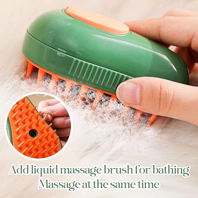 Cat Steam Brush, Steamy Pet Brush Water Brush for Cats and Dogs, Multifunctional Pet Hair Comb Cat Brush with Steam, Grooming Brush Spray Comb for Dogs and Cats (B- Beige)