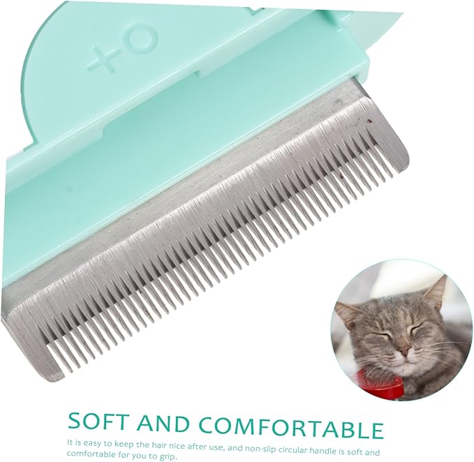 balacoo Cat Grooming Comb for Hair Removal and Cleaning Massage Tool for Loose Fur and Tangles Portable Design Mint Green for Daily Pet Grooming