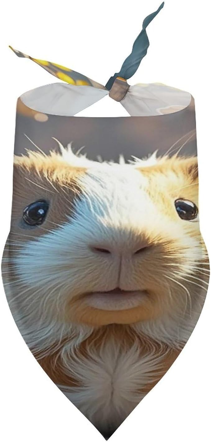 Dog Bandana Spring Pet Scarf Adjustable Triangle Guinea Pig Printing Dog Bib Washable Polyester Puppy Bandana for Small Medium Large Dogs Cat Birthday Party Supplies