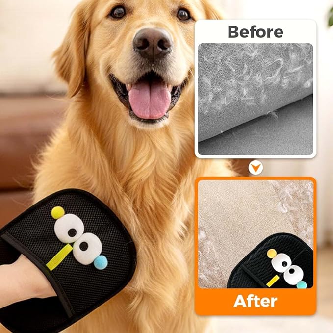 Pet Hair Removal Glove for Dogs & Cats, 2026 New Electrostatic Pet Grooming Mitt, Magic Brush Pet Hair Remova for Pet Owners Laundry Couch Carpet & Car Seat (1 Pack)