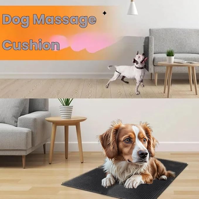 2 PCS Dog Scratching Post Pad, Soft Touch Itch Relief Pad for Horse Cow Goat Sheep, PVC Dog Back Scratcher, Massage Bed Massage Brush for Wooden Stake Wall Sofa Ground 11.8 x 11.8 Inch