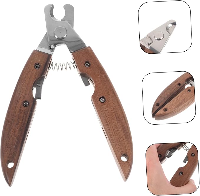 VICASKY Professional PET Nail Clipper Ergonomic Wooden Handle Stainless Steel Dog and Cat Nail Trimmer for Small Animals Safe and Convenient Grooming Tool