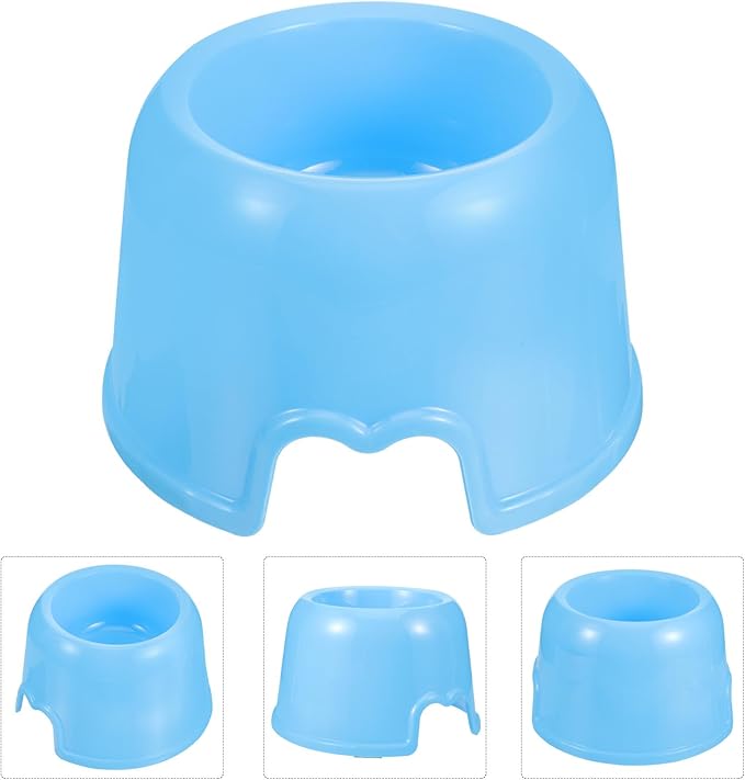 DECHOUS Plastic Dog Bowl and Cat Feeding Bowl, Round Sturdy Pet Food and Water Dish, Blue Candy Color for Puppies and Adult Dogs, Sturdy Plastic Pet Feeding Supplies for Home Use