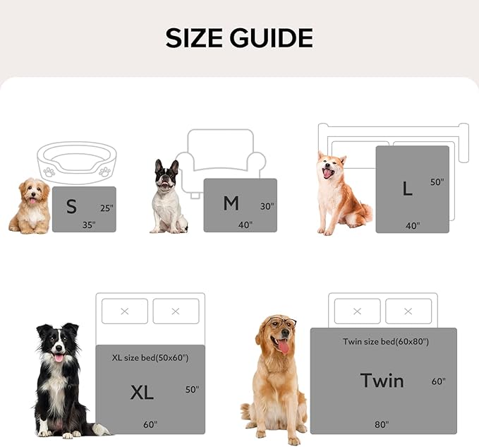 GASUR Waterproof Dog Blankets for Large Dogs, Dog Blanket for Couch Bed, Fleece Pet Blanket for Furniture Sofa Protector, Soft Pet Throw Blankets for Crate Car Outdoor, Washable, 50"x60",Grey
